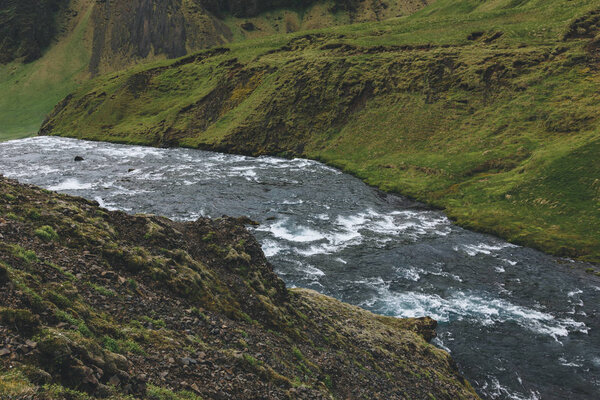 Beautiful Skoga River Flowing Highlands Iceland Royalty Free Stock Photos