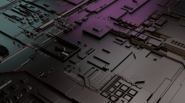 Yapay zeka ile ilgili 3d illüstrasyon. Elektronik brai