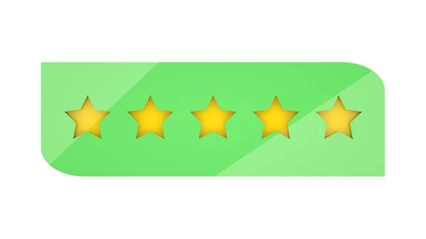 Five stars rating on white background. For web or app. 3d rendering. — Stock Photo, Image