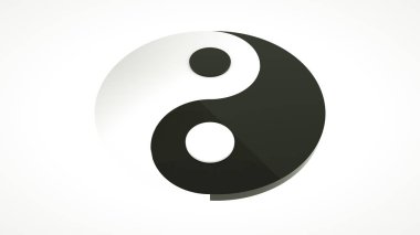 Yin ve Yang sembolü. 3d render