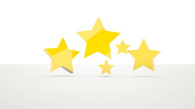 Oylama kavramı değerlendirme beş altın yıldız 3d render