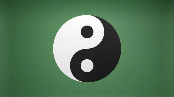 Yin Yang isolated on green