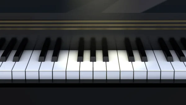 钢琴键。 现实的3D渲染. — 图库照片
