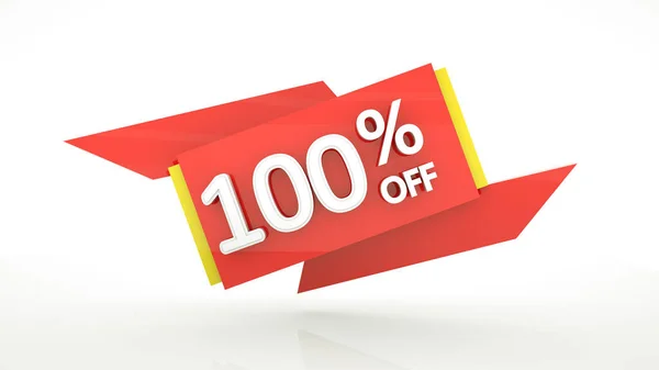 Upp Till 100 Rabatt Specialerbjudande Rendering Röda Siffror Banner Mall — Stockfoto