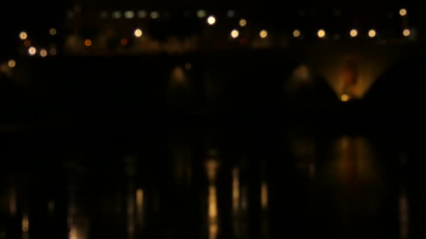 Paisaje Nocturno Río Tevere Roma Italia — Vídeo de stock