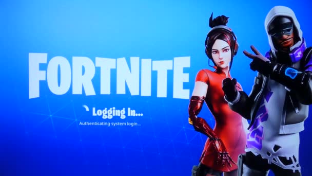 Fortnite Videospiele Spielen Eine Nahaufnahme Von Filmmaterial Mann Spielt Ein — Stockvideo