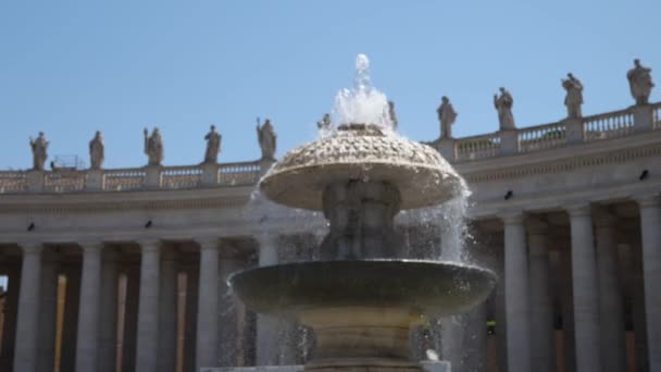 Fontana Sulla Piazza San Pietro — Video Stock