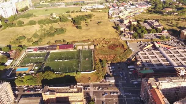 Aerial birds eye view of city in Rome Włochy — Wideo stockowe