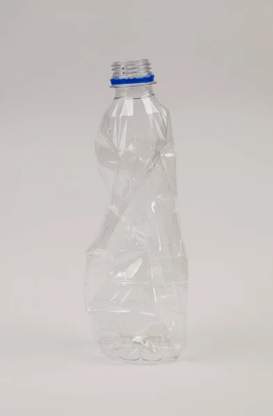 Botella Plástico Aislado Primer Plano Sobre Fondo Blanco — Foto de Stock