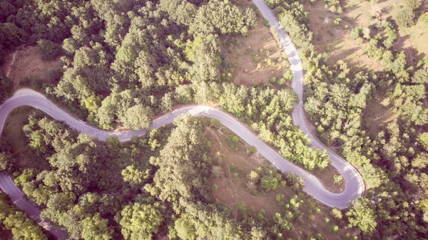 Vista Dal Drone Sulla Strada Nel Comune Villalago Provincia Aquila — Foto Stock