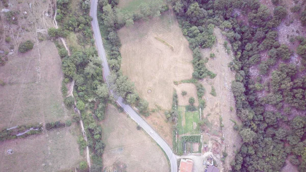 Vista Drone Estrada Montanha Abruzzo Itália — Fotografia de Stock