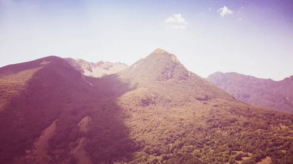 Vista Del Dron Las Montañas Municipio Villalago Provincia Aquila Abruzos — Foto de Stock