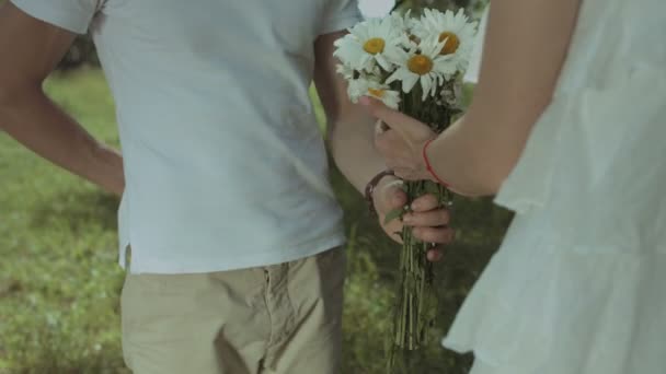 Amare l'uomo dando anello di fidanzamento alla donna amata — Video Stock