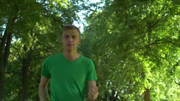 Aktív egészséges runner, kültéri jogging — Stock videók