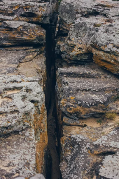 Taşların dokusu ve arkaplanı. Farklı renk liken benekleri olan kaya dokusu.