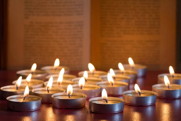 Velas Biblia Religión Abstracta Navidad Fondo —  Fotos de Stock