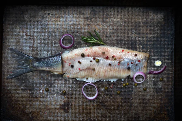 Eski Grunge Metal Plaka Yaratıcı Still Life Baharat Ile Soyut — Stok fotoğraf