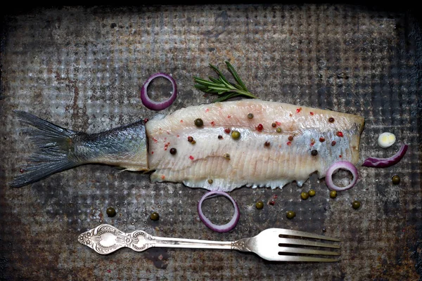 Eski Grunge Metal Plaka Yaratıcı Still Life Baharat Ile Soyut — Stok fotoğraf