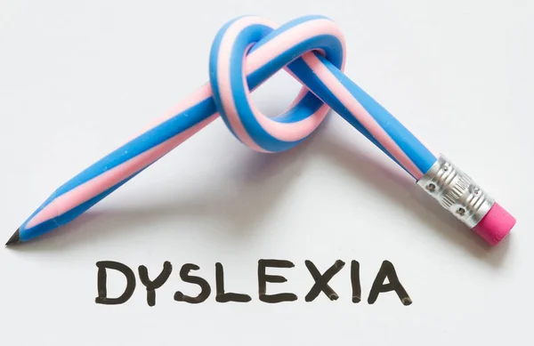 Dyslexia Words Curved Pencil Stock Photo