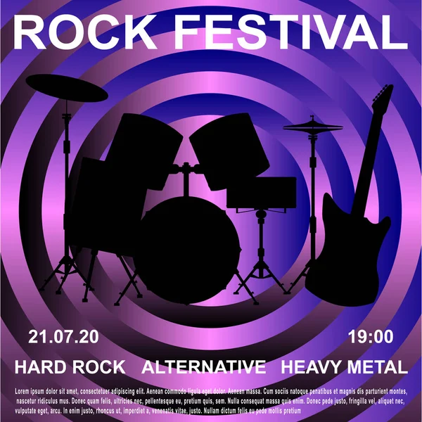 Rock Festival spandoek, poster — Stockvector