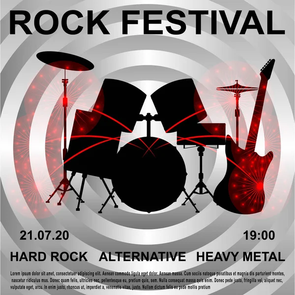 Rock Festival spandoek, poster — Stockvector