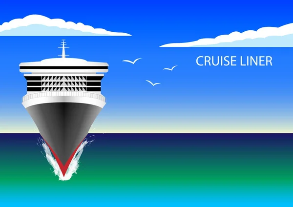 Crucero en el océano — Vector de stock