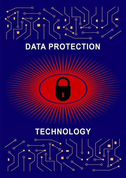 El concepto de protección. Tecnología de protección del sistema. cubierta del cartel, pantalla . — Archivo Imágenes Vectoriales