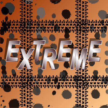 Araba lastik izleri ve kir noktalar aşırı, soyut arka plan