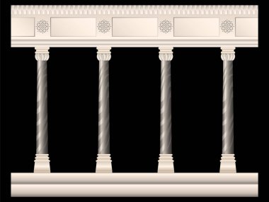 set of stone columns in different styles isolated. clipart