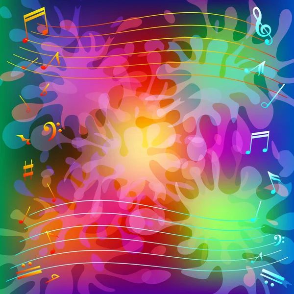 Muzici note, pete multi-colorate — Vector de stoc