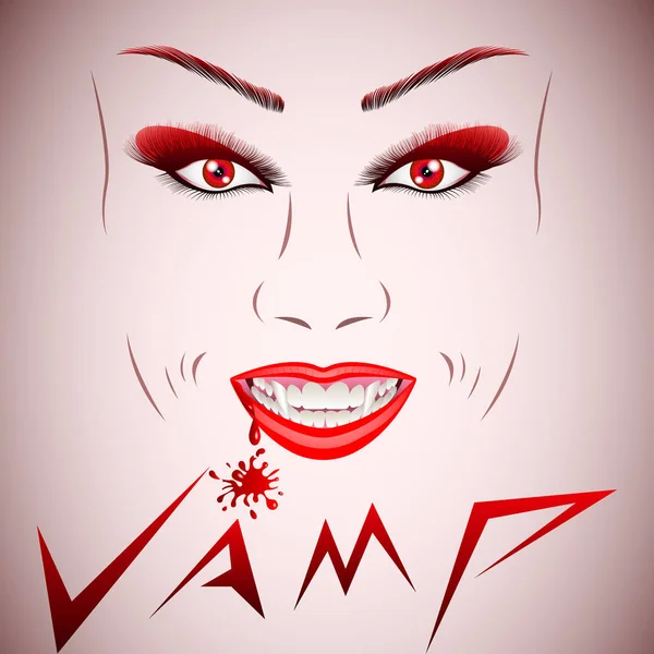 Beau visage de vampire — Image vectorielle