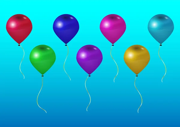 Векторні святкові ілюстрації літаючих реалістичних глянцевих кульок . — стоковий вектор