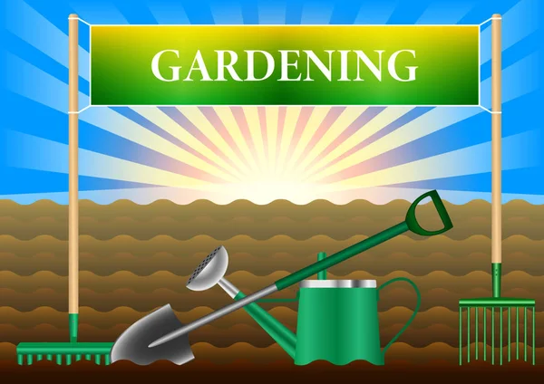Transparent ogrodnictwo. Narzędzia ogrodowe — Wektor stockowy