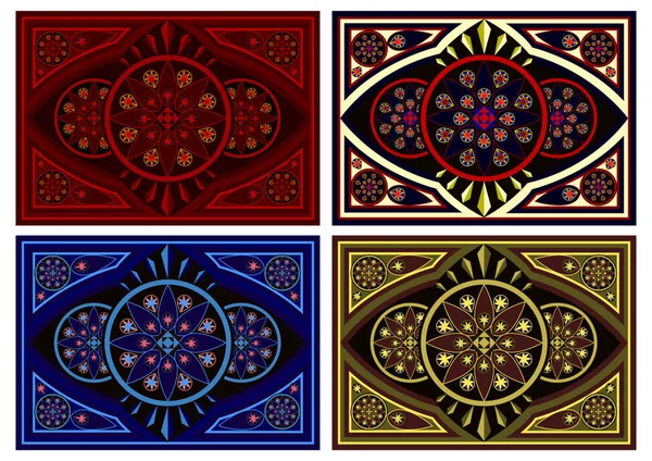 Güzel Halılar farklı renkler, Doğu dikdörtgen kilim daireler desenleri ile ayarlamak.