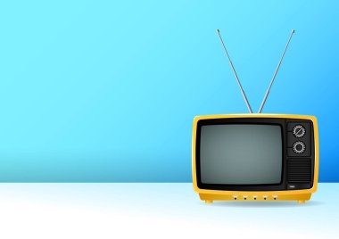 eski vintage retro televizyon beyaz arka plan üzerinde izole