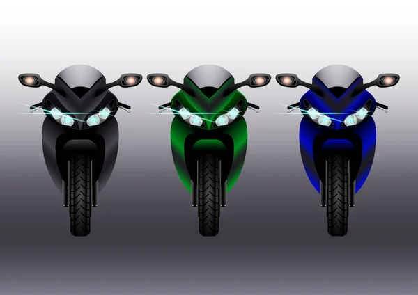 Set de Motobikes Modernas Realistas . — Vector de stock