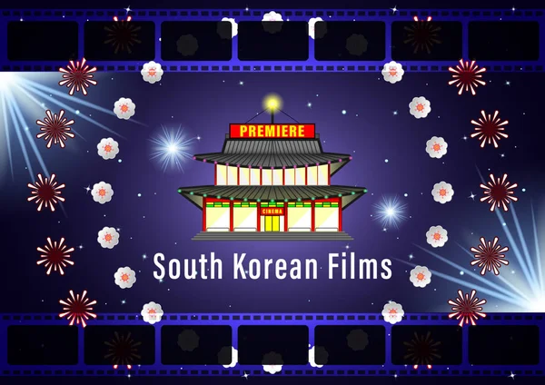Films sud-coréens cinéma en ligne — Image vectorielle