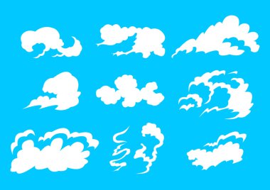 Mavi arka planda yalıtılmış Beyaz Bulutlar'ı ayarlama