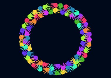 Daire, Halka Çerçeve renkli el izleri