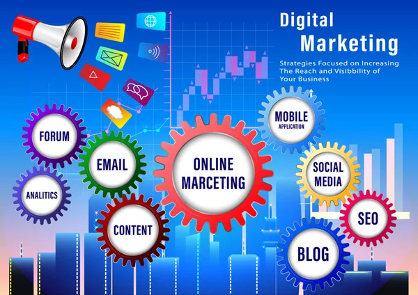 Banner di marketing digitale — Vettoriale Stock