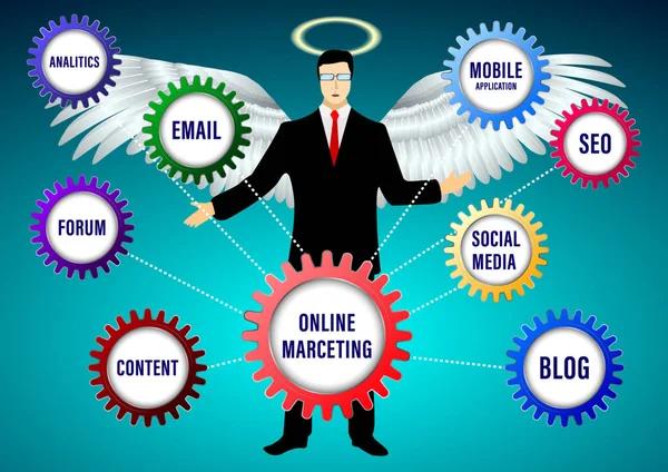 Teufel digitales Online-Marketing Banner — Stockvektor