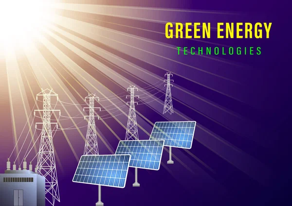 Bandeira de energia verde — Vetor de Stock