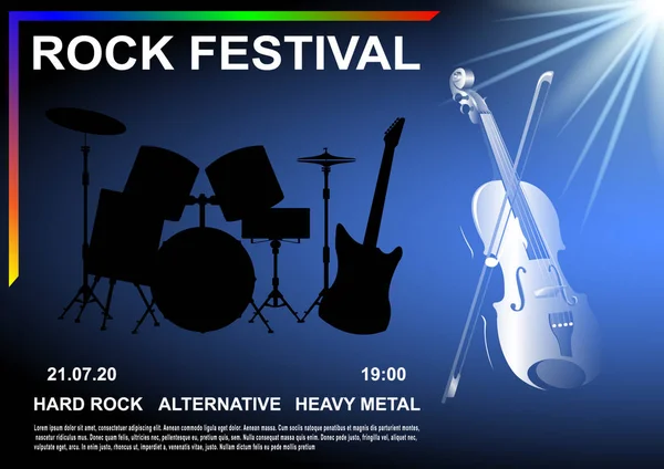 Rock festival poster — Stockvector