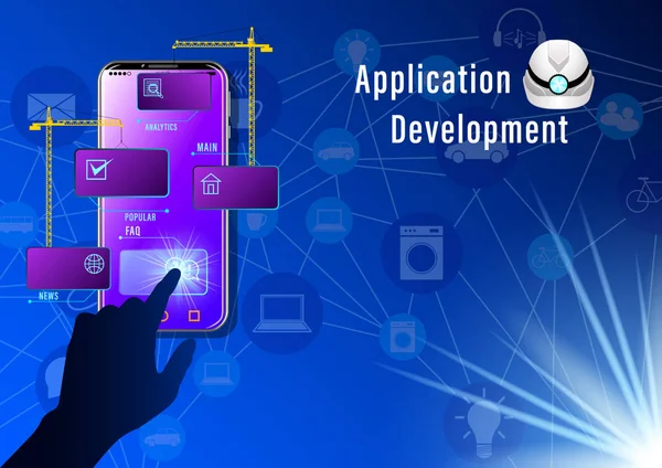Банер розробки додатків — стоковий вектор