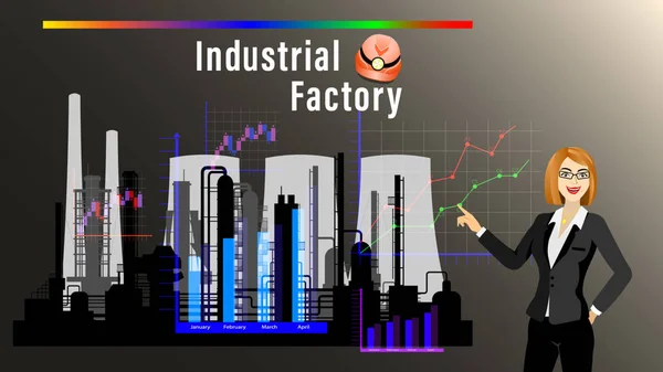 Endüstriyel fabrika afiş — Stok Vektör