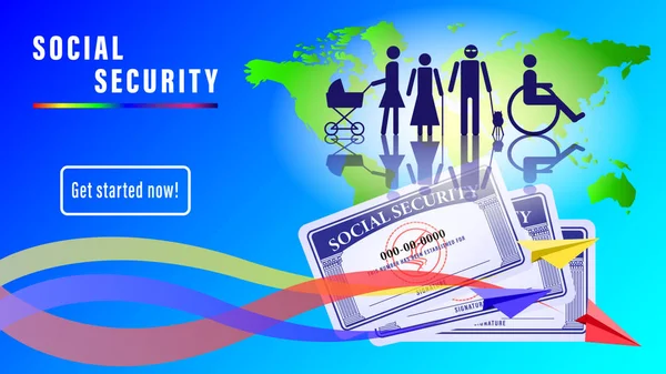 Sociale zekerheid banner — Stockvector