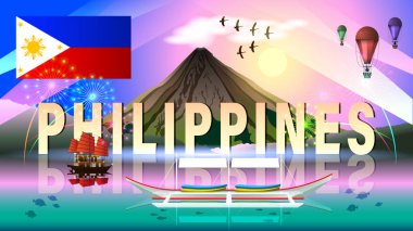 Filipinler turizm manzara afiş.