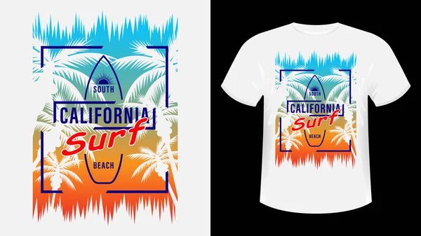 California Surf baskılı t-shirt.