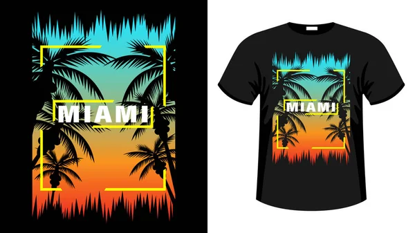 Miami baskılı t-shirt.