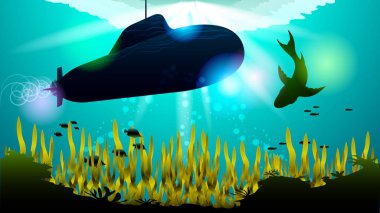 Su altında Gerçekçi Denizaltı ve köpekbalığı